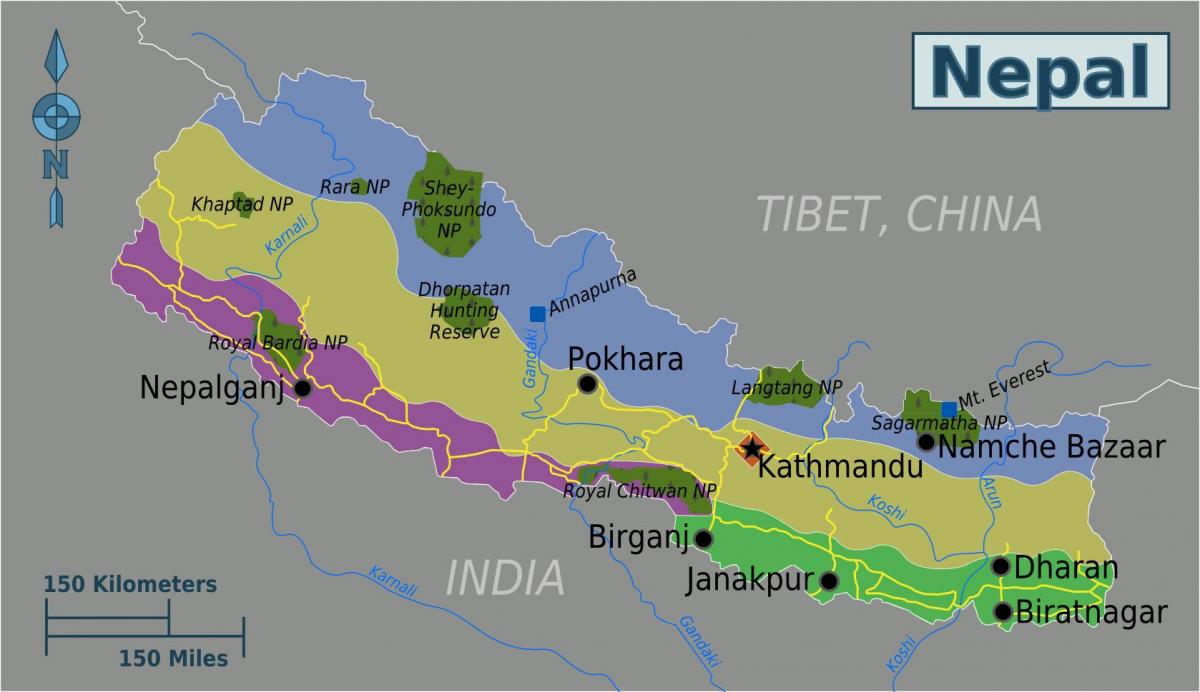 mt everest nepal zemljevid