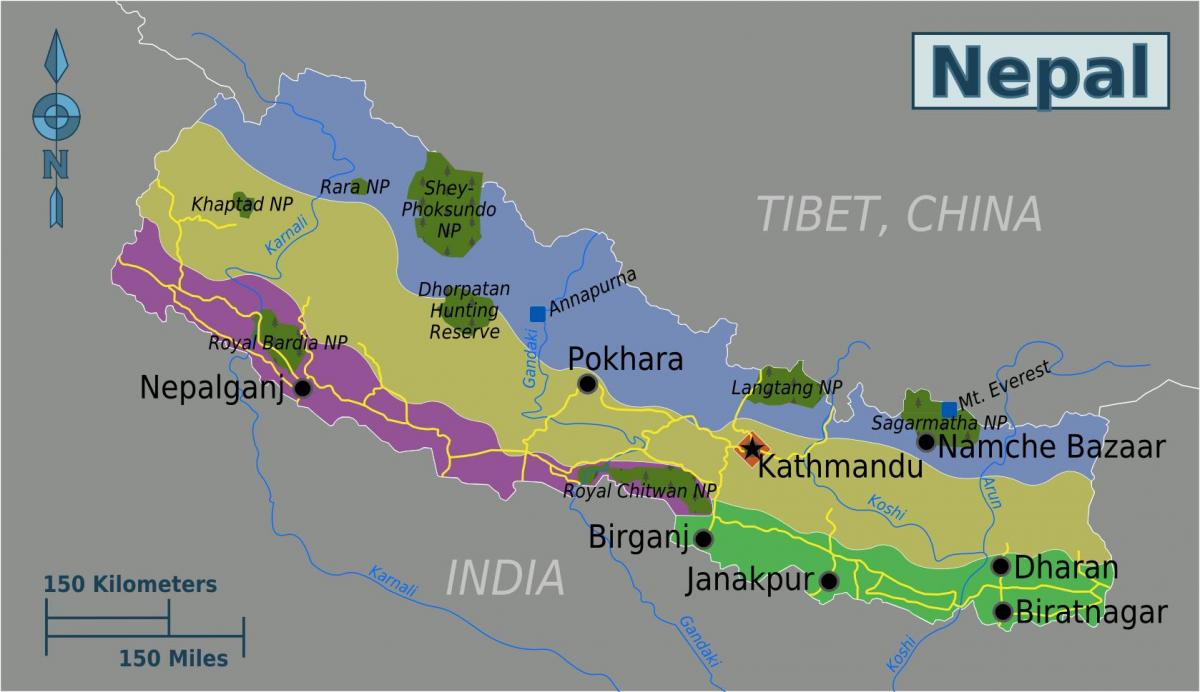 geografski zemljevid nepal