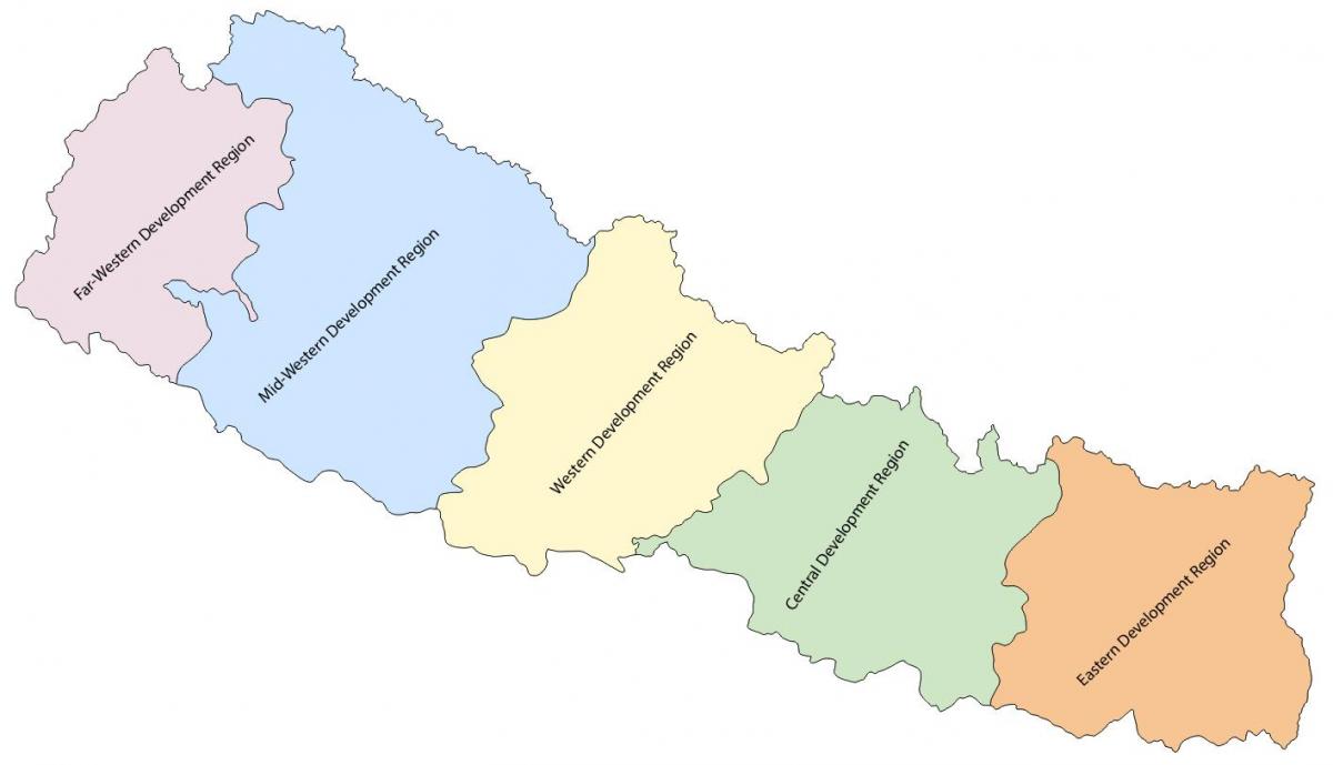 zemljevid nepal z razvojno regijo