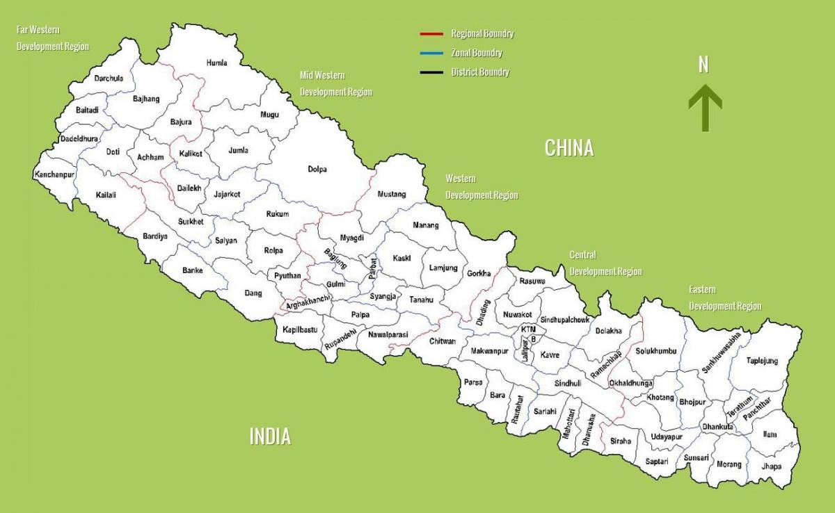 zemljevid nepal