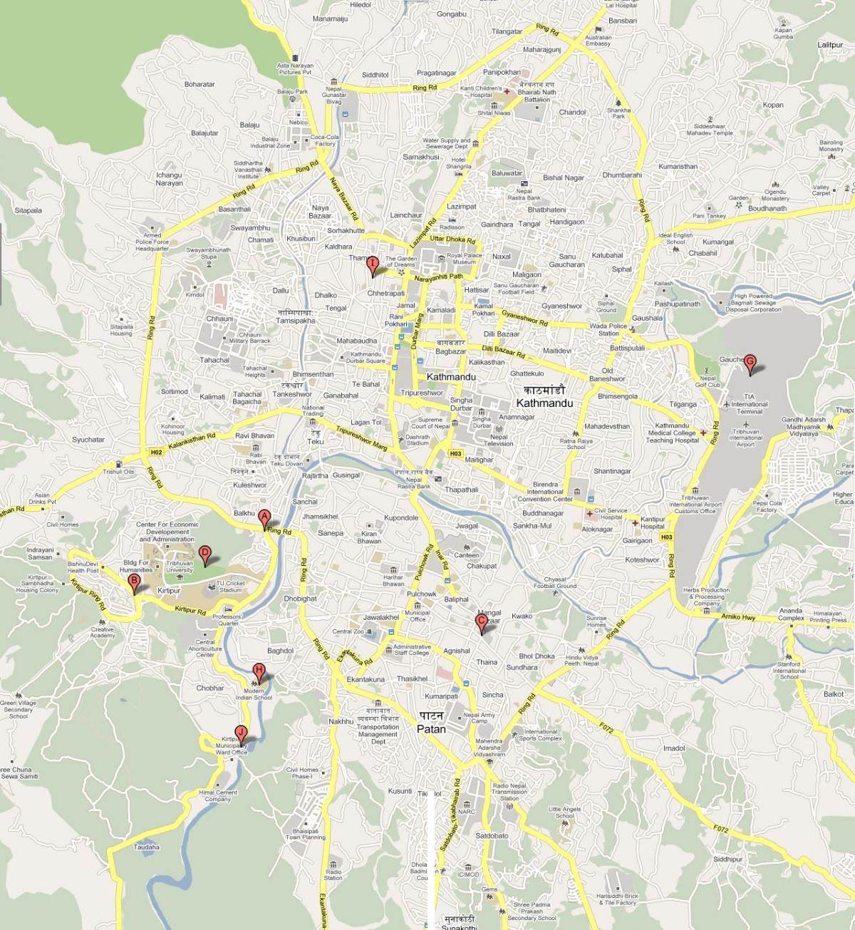 Zemljevid ktm nepal