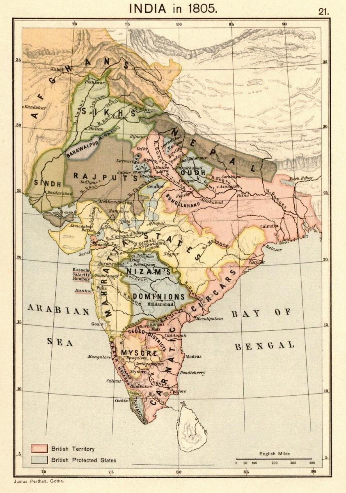 zemljevid nepal pred 1816
