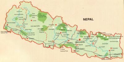 Nepal turistična karta brezplačno
