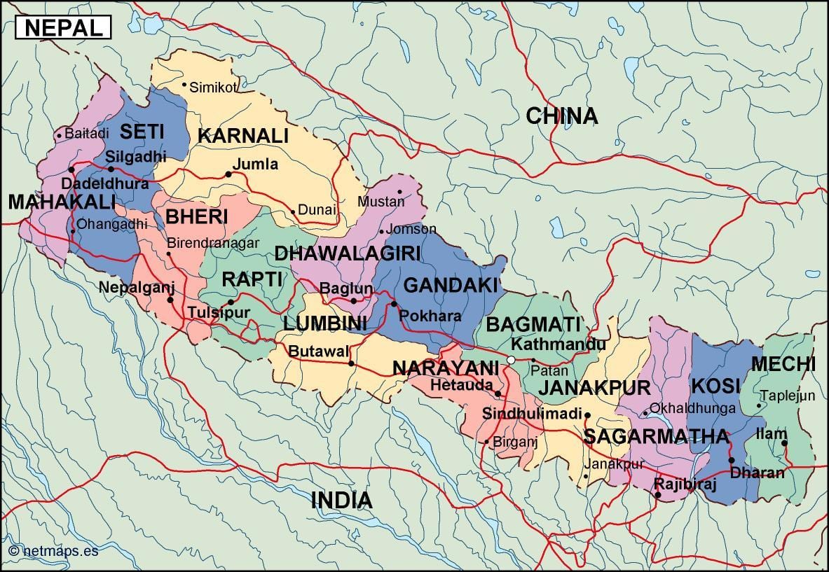 Zemljevid digitalni nepal