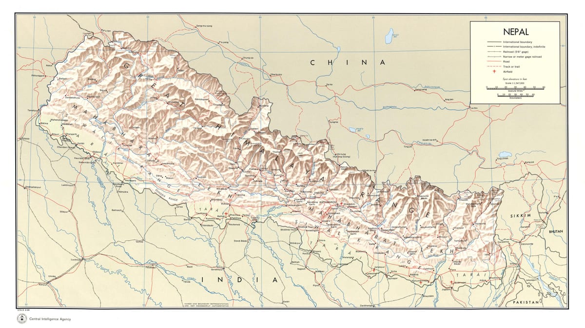 letališča v nepalu zemljevid
