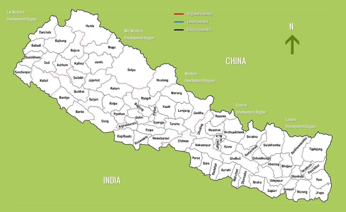 nepal turističnih znamenitosti na zemljevidu