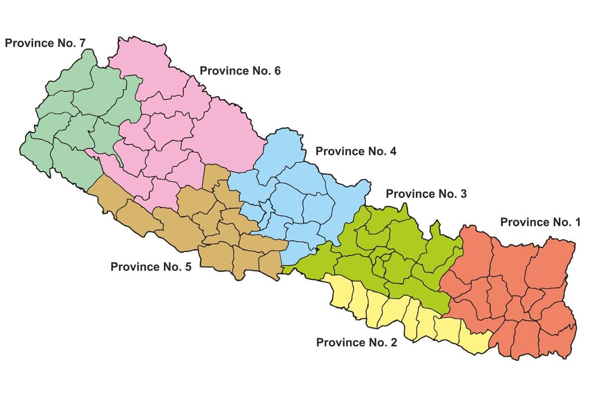 zemljevid zvezni nepal