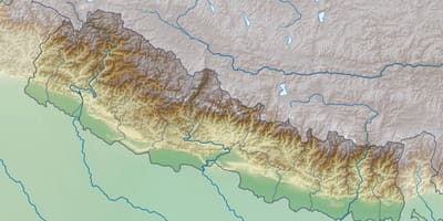 Zemljevid fizično nepal