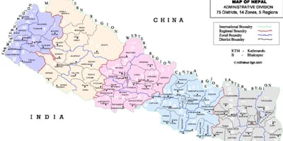 Zemljevid nepal vdc
