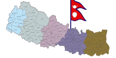 Zemljevid nepal z zastavo