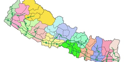 Zemljevid nepal z glavne ceste